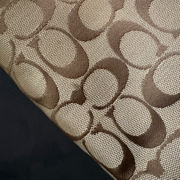 Coach Tan/Brown Crossbody Bag with Pink Center Stripe - Picture 7 of 10